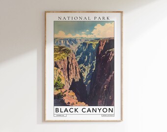 BLACK CANYON National Park reisafdruk - Black Canyon Colorado print, Black Canyon National Park, Black Canyon Park poster, Wall Art Print