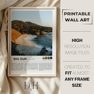 Impression de voyage | Art mural Big Sur | Affiche de Big Sur | Impression photo de la côte californienne de Big Sur | Impression de vacances en Californie