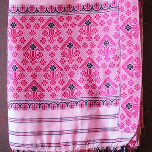 Handwoven Cotton and Raw Mulberry Silk Saree from Assam India