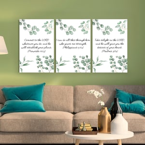 Christian printable set of 3, Benedictions verses about success, perfect gift to a friend or a relative. Christian digital wall art decor