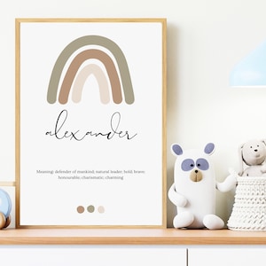 Alexander Name Print | Regenbogen | Digitaldruck | Babyname | Alexander | Personalisiert | Personalisiert | Namensbedeutung | Druckbar