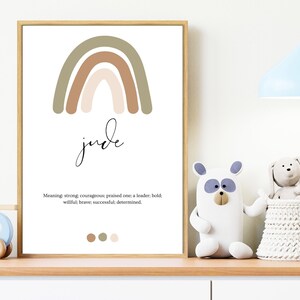 Jude Name Druck | Regenbogen | Digitaldruck | Baby Name | Judä | Personalisiert | Personalisiert | Name Bedeutung | Druckbar