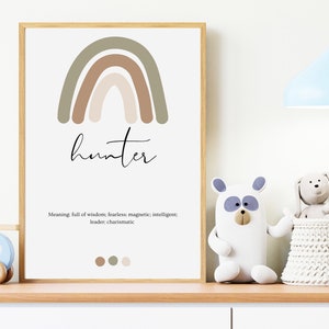 Jäger Name Print | Regenbogen | Digitaldruck | Babyname | Jäger | Personalisiert | Personalisiert | Name Bedeutung | Druckbar