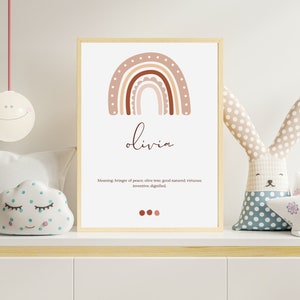 Olivia name print | Rainbow | Digital Print | Baby name | Olivia | Personalized | Personalised | Name Meaning | Printable