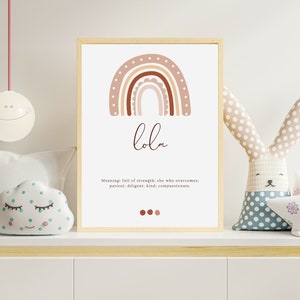 Lola name print | Rainbow | Digital Print | Baby name | Lola | Personalized | Personalised | Name Meaning | Printable