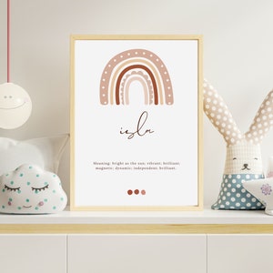 Isla name print | Rainbow | Digital Print | Baby name | Isla | Personalized | Personalised | Name Meaning | Printable