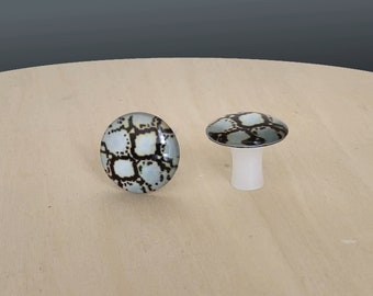 KROKO furniture knob with 25 mm cabochon
