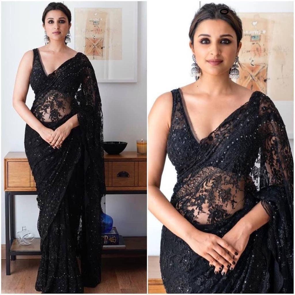 Fancy top saree stone