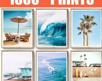 Coastal Beach Wall Art Prints, Ocean Surf California Vibes (Digital Download)
