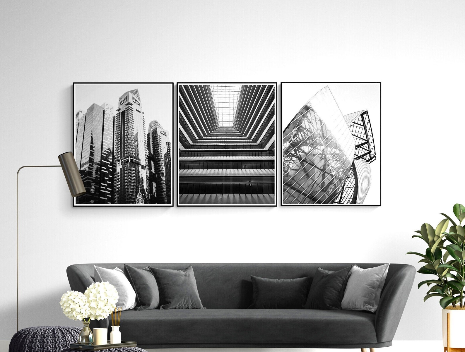 Black & White Architectural Wall Art Set, Black White Wall Art, Black White Art Prints, New York
