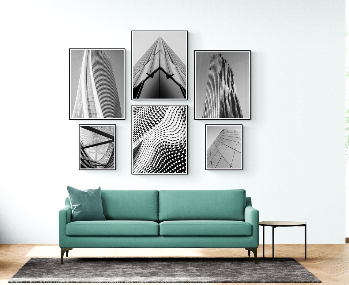 Black & White Architectural Wall Art Set, Black White Wall Art, Black White Art Prints, New York