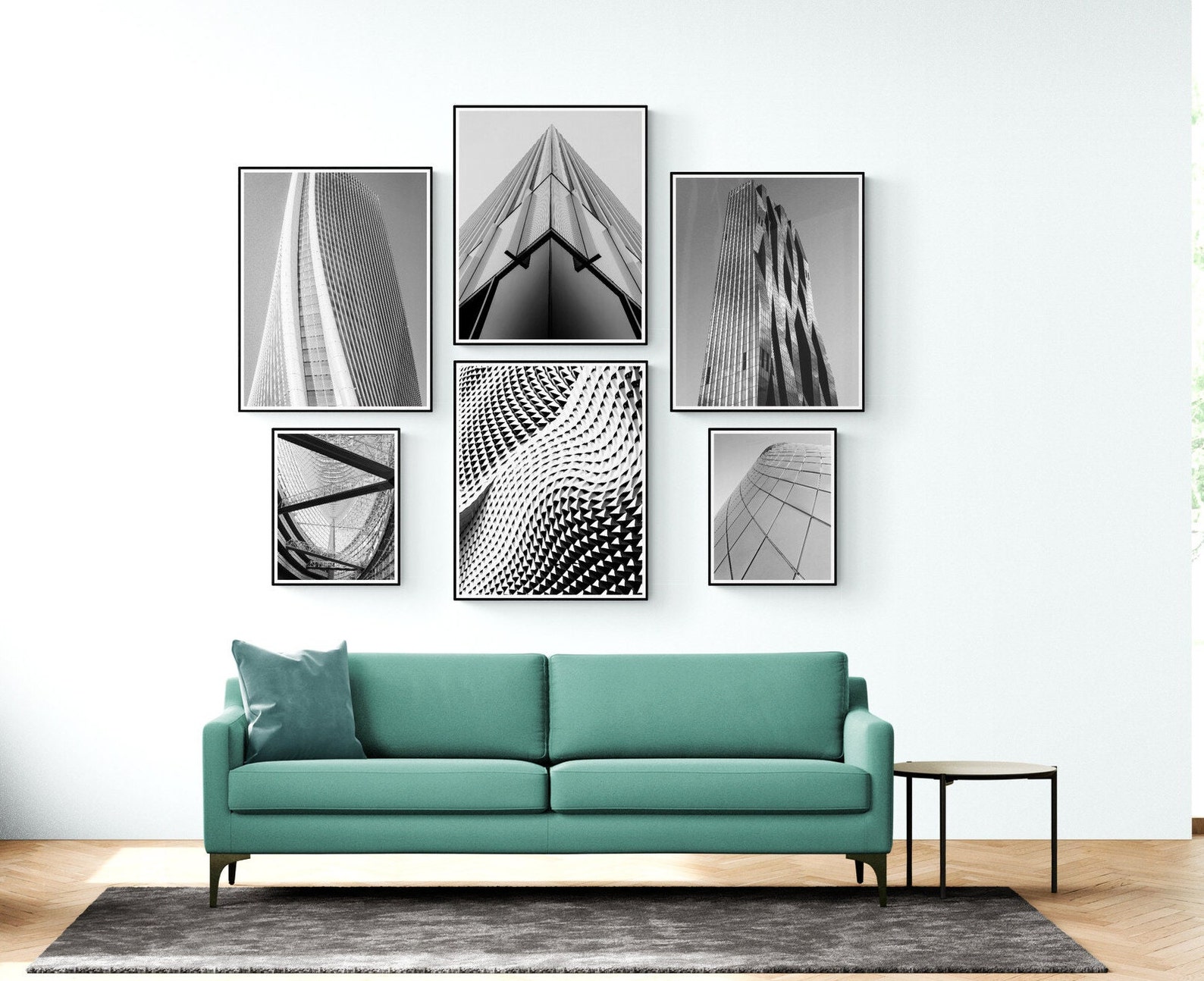 Black & White Architectural Wall Art Set, Black White Wall Art, Black