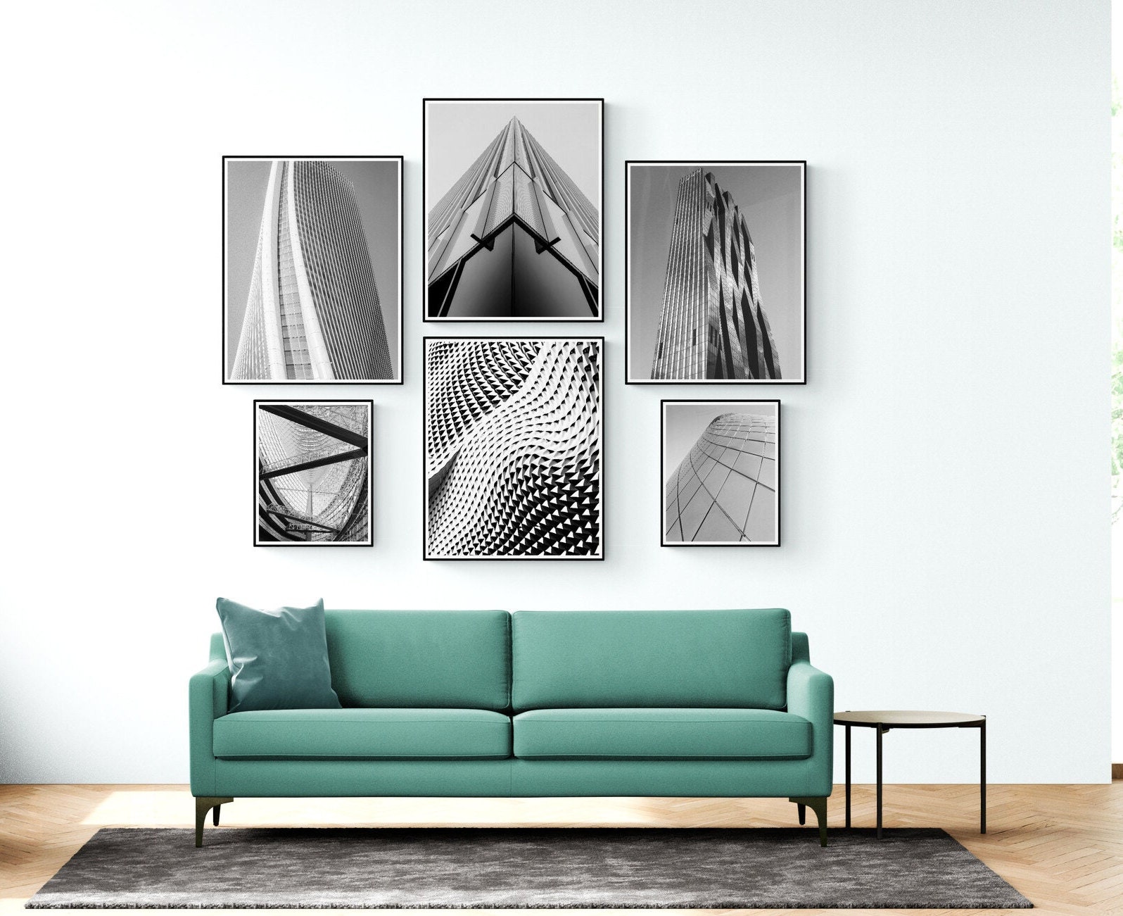 Black & White Architectural Wall Art Set, Black White Wall Art, Black