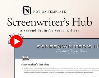 Notion Template: Screenwriter's Second Brain & Project Planner (Digital Download)