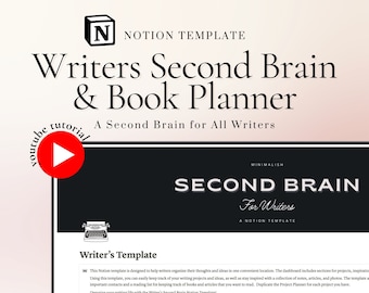 Writer's Second Brain Notion Template: Novel Planner (Digital Download)
