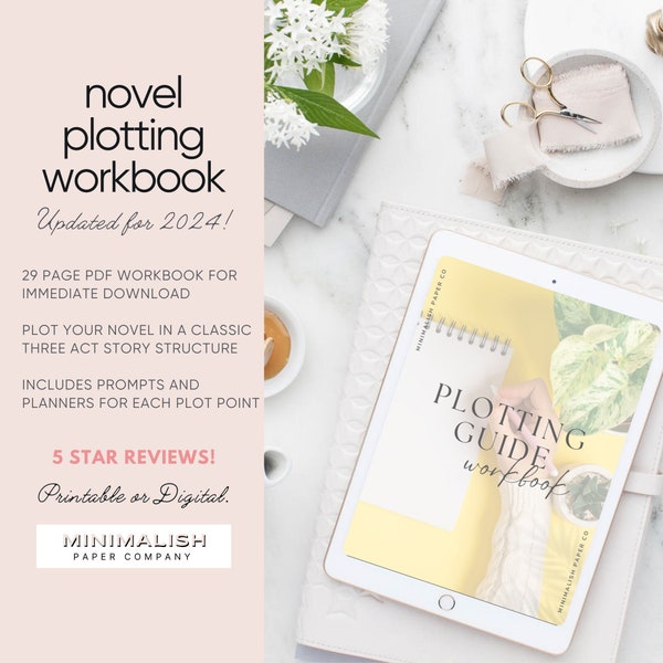 How to Write a Novel Planning Workbook Book Planner Plot Planner How to Create A Plot Guided Workbook Digital Writing Workbook Book Outline