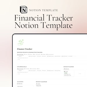 Notion Template Personal Finance Tracker Budget Tracker Income and Expense Tracker Notion Template Notion Finance Tracker Financial Planner