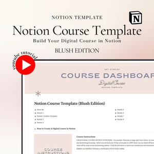 Notion Course Template Blush Edition Course Creator Digital Course