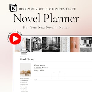 Planificateur de romans, modèle Notion | Modèle Notion Book Planner Esthétique Modèle Notion pour écrivains Modèle Notion pour écrivains