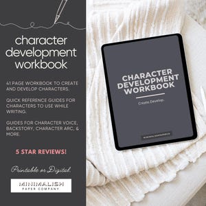Character Development Workbook Printable Novel Planner Digital Novel Planner Character Profile Workbook Book Planner Resources for Writers