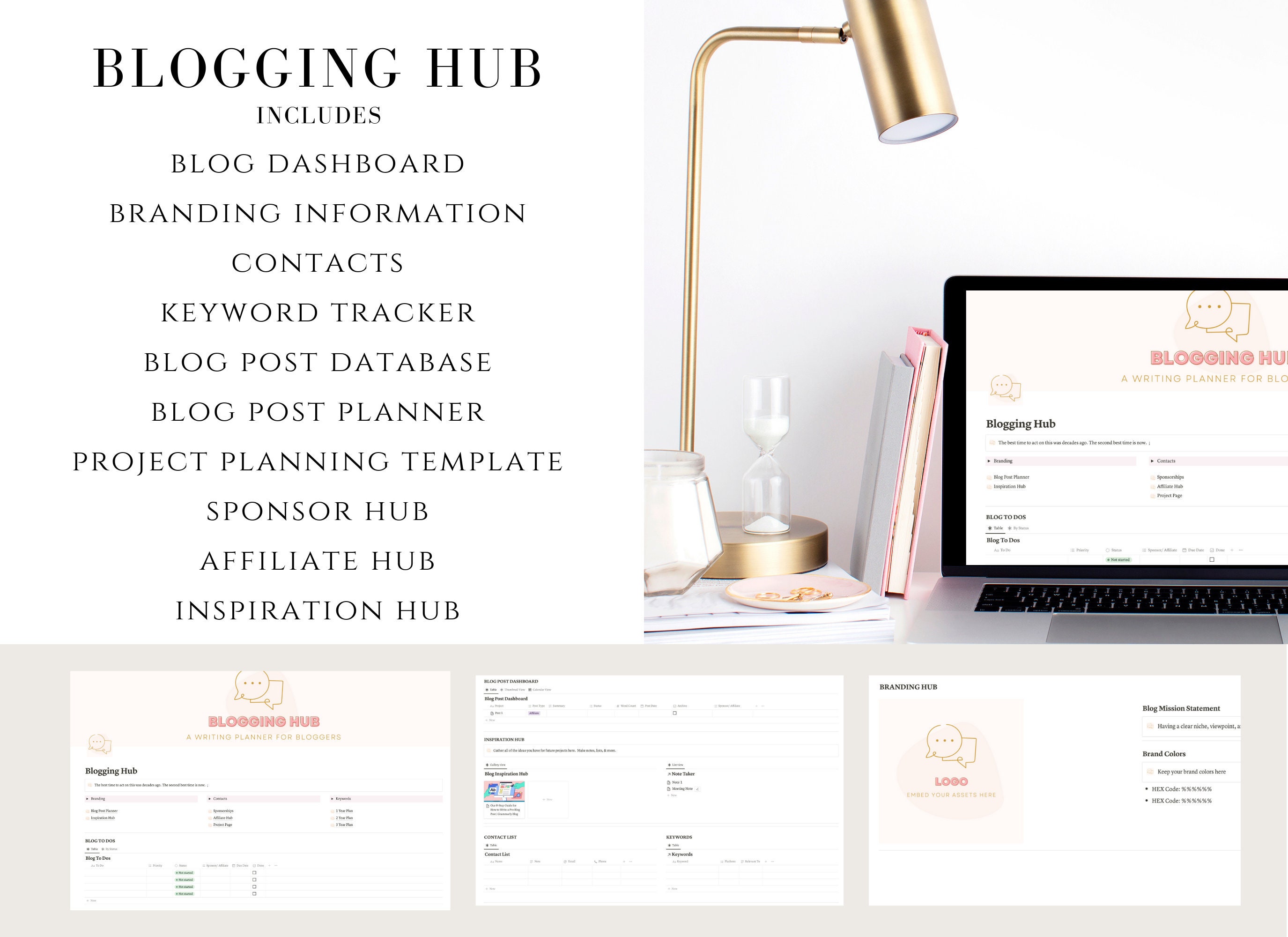 Notion Blog Planner Template: Blogging Hub (PDF Download) - Etsy