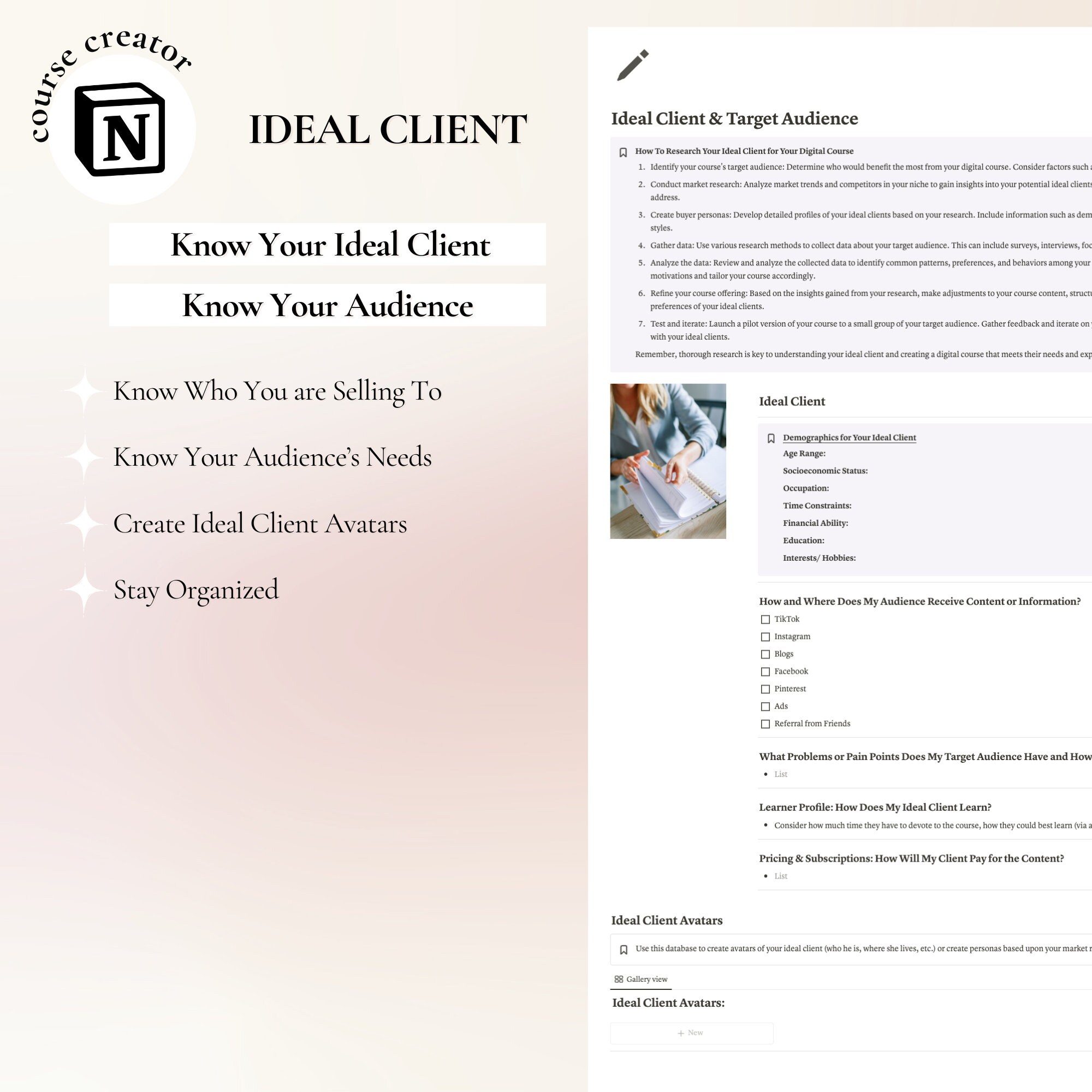 Digital Course Creator Planner: Notion Template (PDF) - Etsy