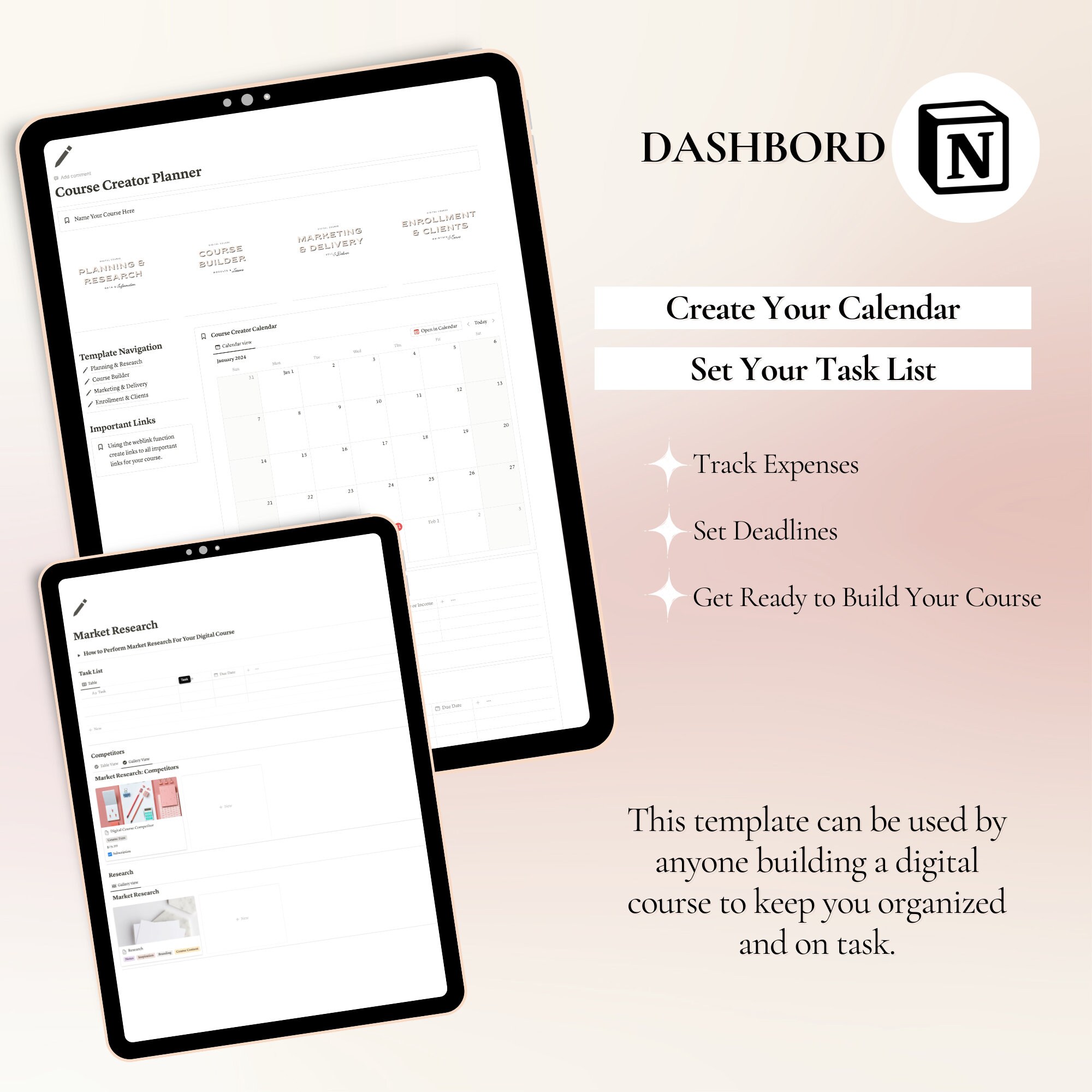 Digital Course Creator Planner Notion Template Course Creator Notion ...
