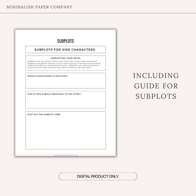 Novel Plotting Workbook: 3-act Story Structure (digital Download) - Etsy