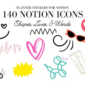 Digital Planner Notion Icons Notion Covers Notion Customization Digital Planner Stickers Notion Icon Aesthetic Notion