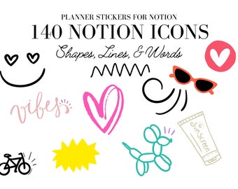 Digital Planner Notion Icons Notion Covers Notion Customization Digital Planner Stickers Notion Icon Aesthetic Notion
