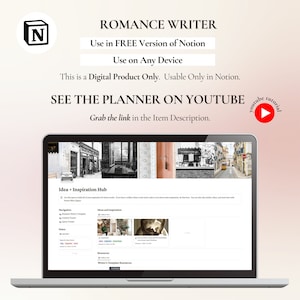 Romance Author Notion Template: Novel Planner (Digital Download) image 10