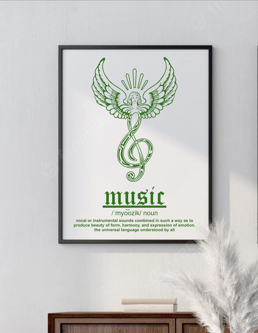 Spirit of Music, G Clef, Angel, Printable Art, Classic Clean Digital ...