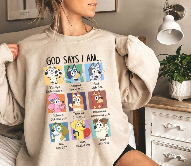 God Says I Am Bluey Shirt Bluey Family Matching Shirt - Etsy Singapore