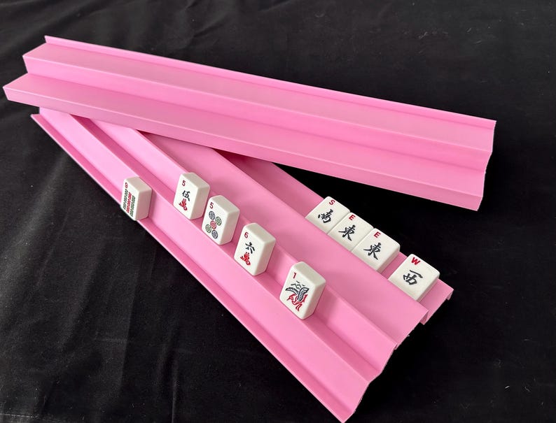 Siamese Mahjongg® Racks - Set of 2 Racks with pushers MADE in the USA. Rosa