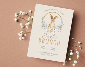 Plantilla de invitación para brunch/almuerzo/cena de Pascua