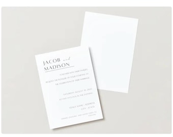 Classic, Simple, Wedding Invitation
