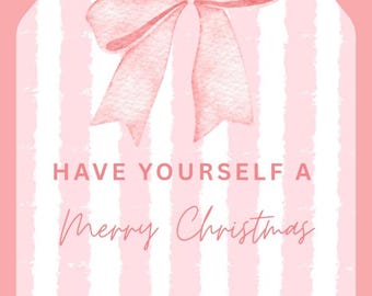 Merry Christmas Pink Tag