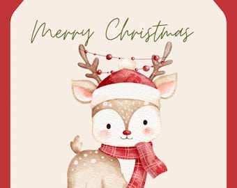 Reindeer Holiday Tag