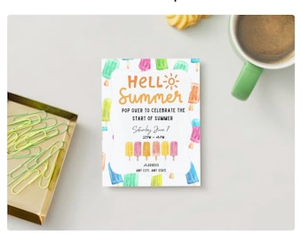 Summer Themed Popsicle Party Invite