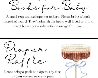 Diaper Raffle + Books for Baby Cards