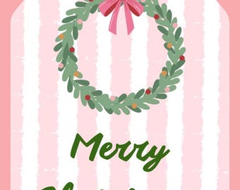 Merry Christmas Pink Tag