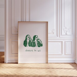 Cheers To Us Print, Bar Cart Print, Cocktail Art, Happy Hour Art, Drinks Art, Trendy Wall Art, Cocktail Poster, Keuken Print, Bar Cart Art