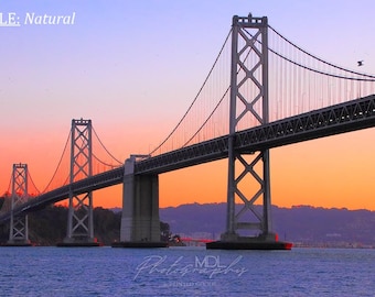 Bay Bridge Before Sunrise, Horizontal, 3 Towers, Bay Area, East Bay, Photography Print