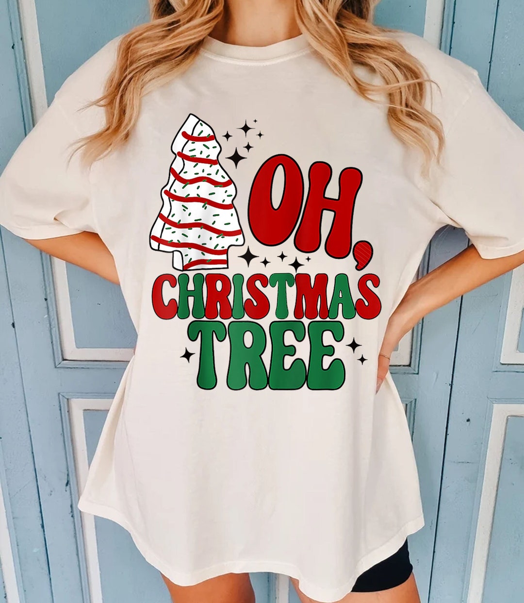 Oh Christmas Tree Cake Shirt Comfort Colors Debbie Christmas Etsy