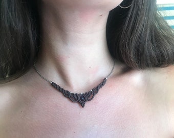 Collar Elizabeth/Collar Macrame/piedra de jade /collar único/regalo para ella/macrame hecho a mano/collar elegante/collar hecho a mano/