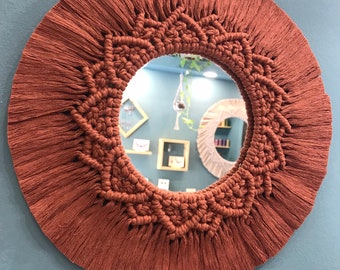 Macrame mirror.mandala mirror.boho mirror.boho decor.home decor.handmade mirror.decor ideas.macrame decor