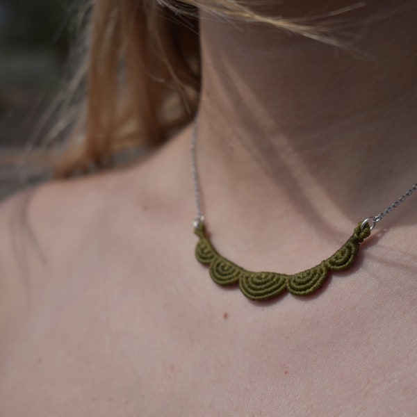 collier ondulé/collier en macramé/collier fait main/bijoux minimalistes/chaîne en argent 925/bijoux d'été/idées cadeaux