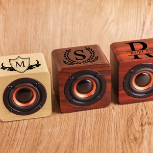 Altavoz Bluetooth personalizado, altavoz Bluetooth portátil, altavoz de madera, mini altavoz de madera, regalo del Día del Padre, regalo para el padrino