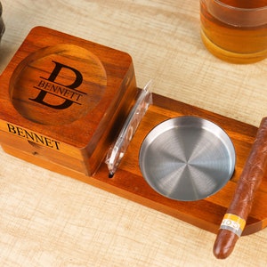 Portacenere personalizzato per whisky e vassoio per sigari, whisky, set di scatole regalo per testimoni dello sposo, regalo per la festa del papà, regalo per lui, regalo personalizzato