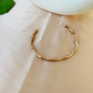 Bamboo Gold Bracelet, Bamboo Bangle, Bracelet For Women and Men, Minimalist Jewelry, 18k Gold Plated Anti Tarnish Bracelet, Best Friend Gift